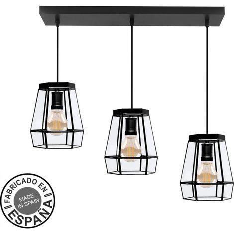 Regleta Guia 3xe27 Negro Regx64x15 Cm
