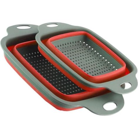 Lot de 2 paniers d'égouttage pliables et télescopiques pour fruits et légumes – (1/5)