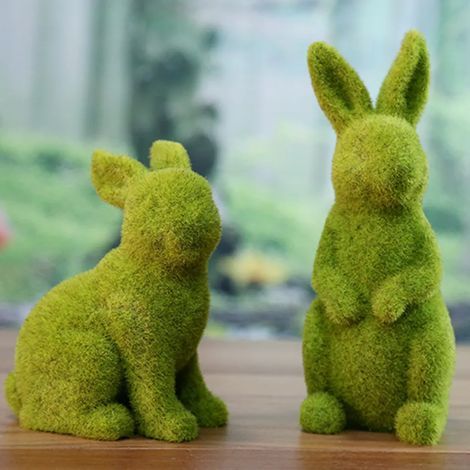 Dekorative Hasenpuppe aus Kunstharz, Osterhasen-Figur, Dekorationsartikel - 2 (1/4)