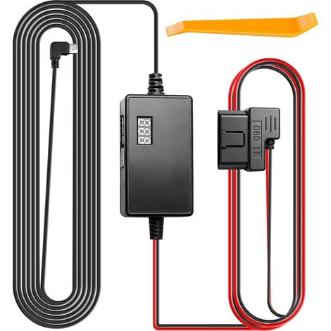Kit de câblage pour caméra embarquée, câble de charge OBD vers USB C, 2 V-24 V vers 5 V, protection contre les sous-tensions, câble d'alimentation pour caméra embarquée de voiture et (1/5)