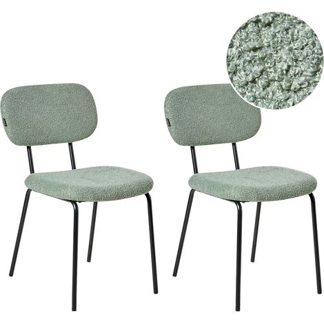 Set mit 2 Stühlen ADAIR Bouclé Hellgrün