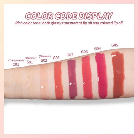 ibcccndc Coffret Gloss à Lèvres Transparent Rouge à Lèvres Liquide Hydratant Longue Tenue, 2,5 ml x 6