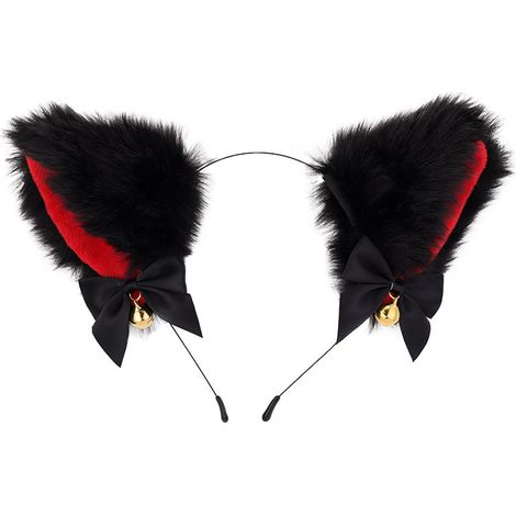Décoration d'Halloween oreilles de chat cloche bandeau Cos chat fille cheveux accessoires Noël Halloween couvre-chef accessoires (C)