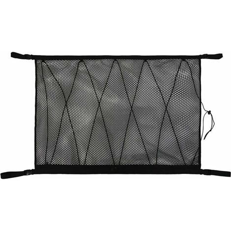 Rangement de Plafond de Voiture Poche Filet de Toit IntéRieur Sac de Filet de Cargaison Coffre de Voiture Pochette de Rangement Divers Organisateur de Rangement Noir,90x65cm, (1/4)