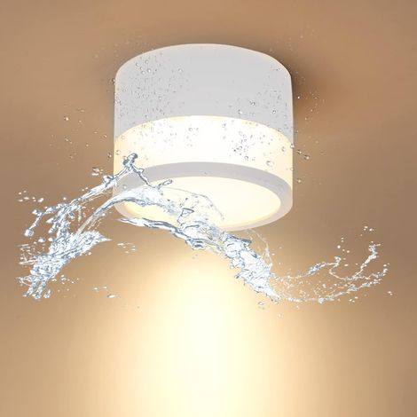 Spot LED de plafond 8 W en aluminium blanc chaud pour salle de bain, couloir, cuisine, diamètre 10 cm (1/5)