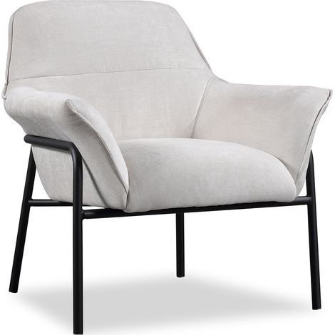Sessel Gepolstert Beige Udine Pärumm 80x84x90,5 cm mit Metallbeinen