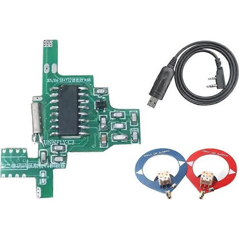 Module de modification d'interphone SI4732 pour UVK5/UVK6 : version amplifiée avec filtre, antenne SW/AM annulaire et port USB. (1/5)