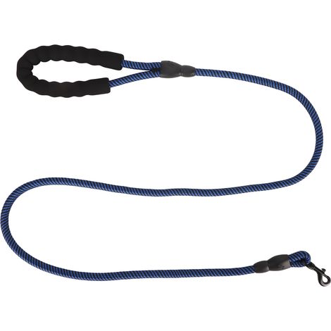 Reißfeste Hundeleine mit 360°-Drehhaken, ideal zum Wandern, Campen und Training. Schwarz und blau, 1,2 x 120 cm. (1/5)