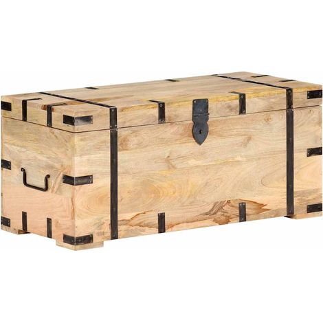 vidaXL Coffre 90x40x40 cm Bois solide de manguier (1/5)