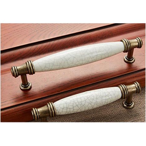 128 mm 10 x Door Pull Handle Bow Pulls, T Bar Kitchen Door Handles, Cupboard Drawer Bedroom furniture handles ceramics Hole centres (1/5)