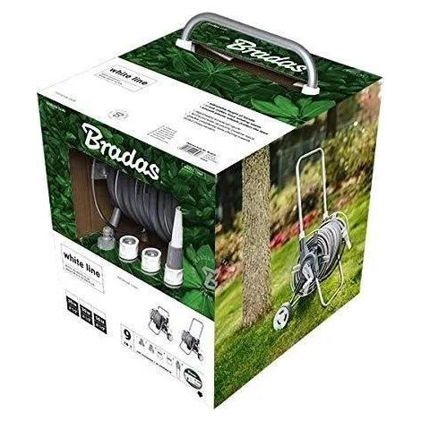 Bradas WHITE SILVER PLUS tubo da giardino 50 m con carrello in metallo