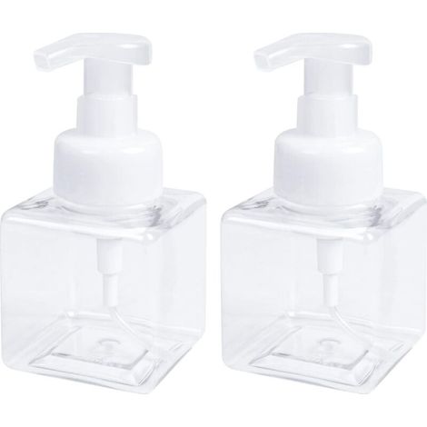 2 pièces Distributeurs de Savon moussant Flacon Pompe Vide moussant de 250 ML (8,5 oz) Pompe Bouteilles vides (1/5)
