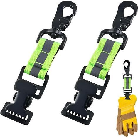 Lot de 2 porte-gants pompiers, porte-gants, porte-gants de pompiers, porte-gants, clip pour gants, convient pour accrocher des gants, casques de protection et serviettes (vert) (1/5)