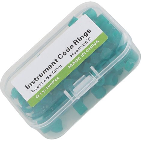 100 anneaux de code couleur dentaire en silicone non toxique (vert) (1/5)