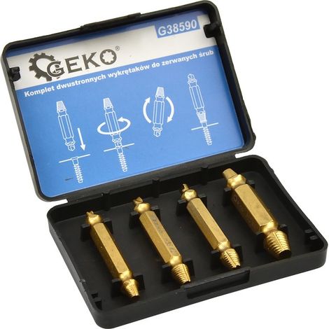 Juego de extractores de tornillos de doble cara para tornillos rotos, 4 piezas (100) (1/4)
