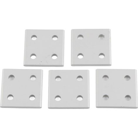 Plaque de raccordement verticale à 4 trous (5 pièces) pour profilés d'extrusion d'aluminium 2040 (1/4)