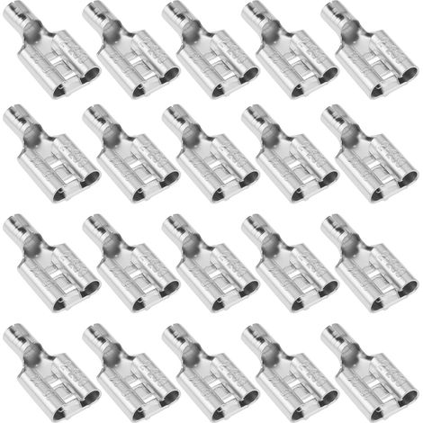 Lot de 50 Cosses Femelles à Déconnexion Rapide Haute Température 16-14 AWG 0,250" Non Isolées de 6,3 Mm pour Câblage Automobile Et Industriel (1/5)
