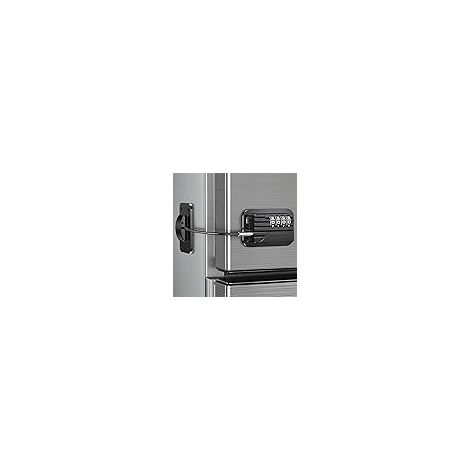 1 Serrure de réfrigérateur, Code 4 chiffres, Sans perçage, Adhésif, Pour armoire tiroir fenêtre