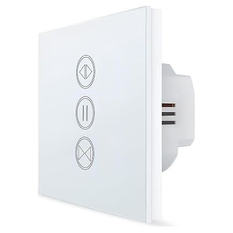 Interrupteur Volet Roulant Connecté, Ouverture Réglable, Commutateur Stores Rideau WiFi, Compatible avec Alexa Google Home pour Commande Vocale, Minuterie Intelligent Moteur Mural (1/5)