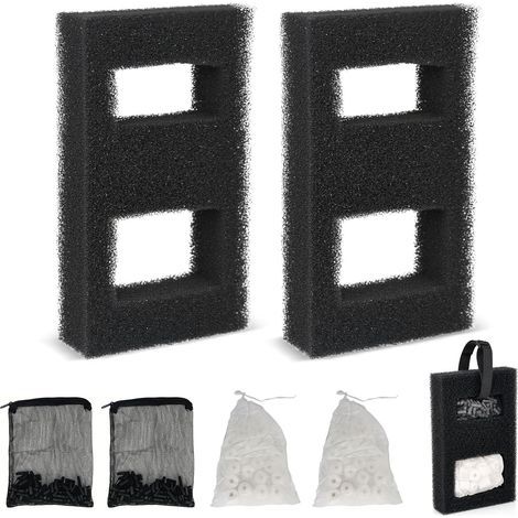 Kit di 2 filtri per acquario Fluval Flex 57L con filtro a carbone, filtro in spugna e anelli in ceramica - Compatibile con il sistema di filtraggio per acquari Fluval (1/5)