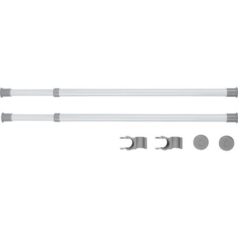 Wenko – Lot de 2 barres télescopiques pour penderie – Tringle extensible 75-120 cm – Métal peint par poudrage – Dressing sur mesure (1/5)