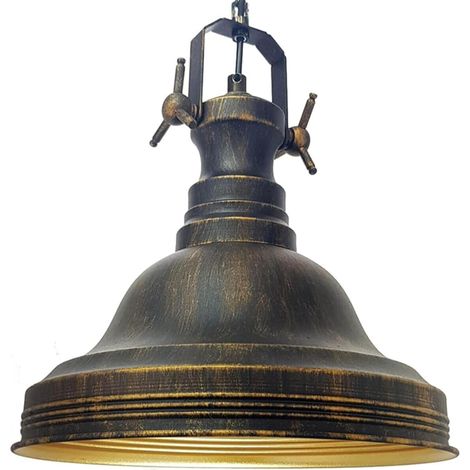 1 Suspension Luminaire Vintage Métal Peint Main Câble Réglable 120cm Culot E27 Pour Cuisine Salle Manger
