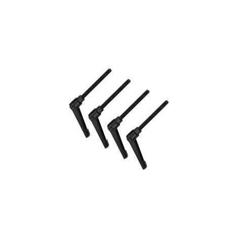 Lot de 4 poignées à levier de serrage en acier inoxydable M8, noires, 30 mm –