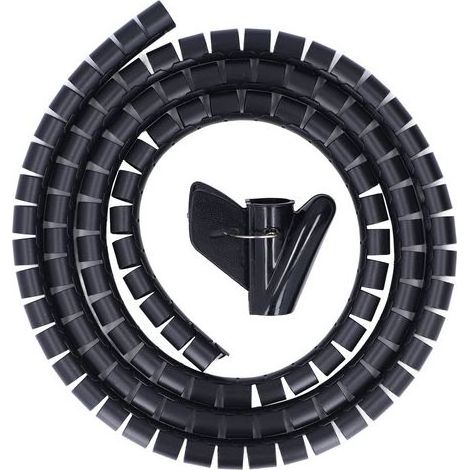 Enrouleur de câble spiralé diamètre 20mm, tube de gestion des fils de 2m/6.6pi pour bureau, TV, DVD, PC - Organisation des cordons domestiques (1/5)