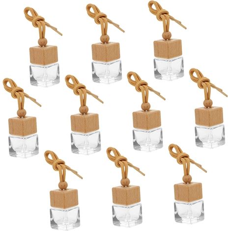 of 10 Empty Glass Bottles and Decoration 8ml Compact Design