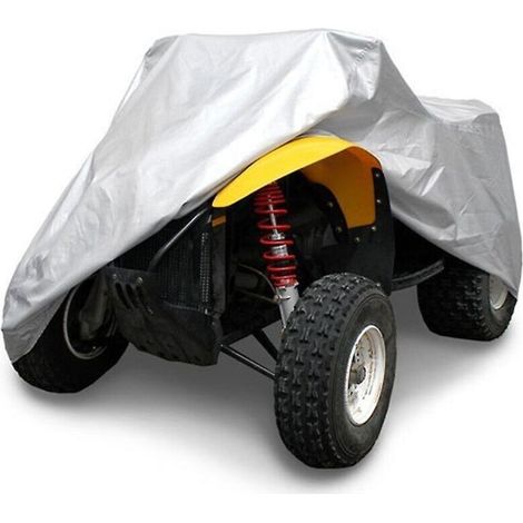 Housse de Protection pour Moto Quad ATV, 210D Taffetas de Polyester Bâche Protection pour Extérieure Etanche Anti -UV,Argent,XXL:22098106CM (1/5)