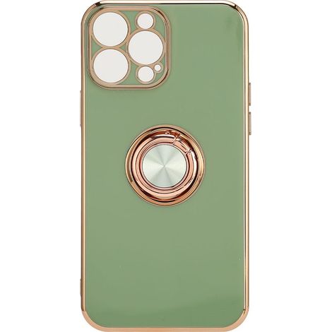 Ultradünne, weiche TPU-Handyhülle mit roségoldenem, galvanisiertem Ring für iPhone 13 Pro, Fruchtgrün (1/5)