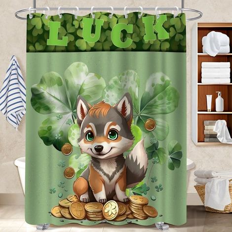 Rideau polyester pour douche 180x180 dessin rideau imperméable pour une petite salle de bain (1/5)