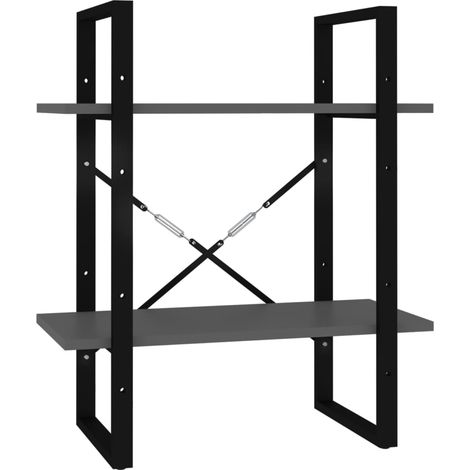 Maison Exclusive - Libreria a 2 Ripiani Grigia 60x30x70 cm in Legno Multistrato