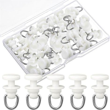 Crochets de tringle à rideaux en plastique, accessoires pour rideaux coulissants de plafond, pour salon, chambre, douche, camping-car (50 pièces) (1/5)