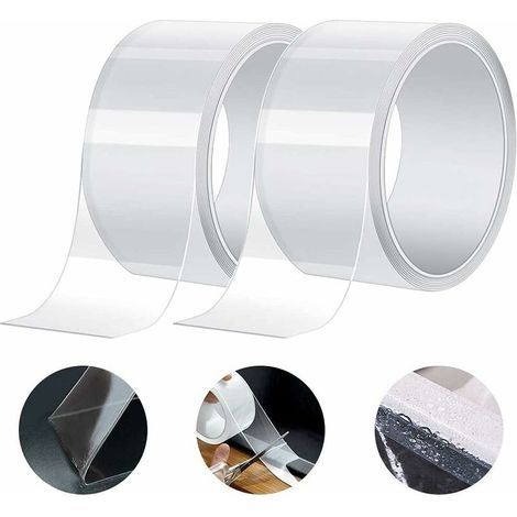 3m × 5cm PVC Cuisine Coin Ligne étanche bande, Acrylique Mur Calfeutrer Strip, Adhésif d'étanchéité Ruban pour Cuisine Salle de Bain (Paquet de 2, Transparent) (1/5)