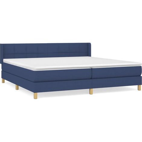 Maison Exclusive - Cama box spring con colchón tela azul 200x200 (1/5)