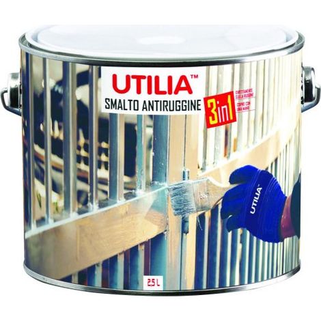 Utilia SMALTO ANTIRUGGINE lt. 2,5 Bianco opaco - 2 pezzi