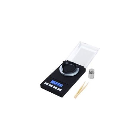 50g x 0.001g Balance de Precision Milligrammes , Balance de Bijoux Electronique avec Affichage à LED Échelle, Multifonction, Cuisine, Poche avec Poids D'étalonnage