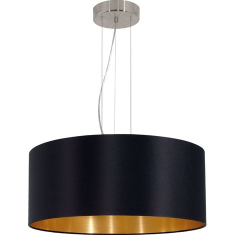 Elegante lámpara colgante de tela lámpara de péndulo iluminación redonda dorada Eglo 31605 (1/3)