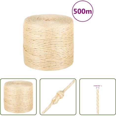 Sisalseil 4 mm - Seil 100% Sisal 4 mm 500 m (1/5)