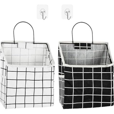 2-teiliger Wandkorb-Organizer, Hängeaufbewahrungstasche, wasserdichte Türtaschen