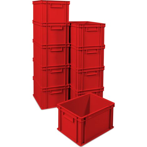 BRB 10x Euro-Stapelbehälter, rot, LxBxH 400x300x235 mm (1/2)