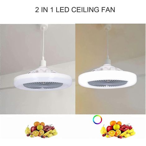 Small Ceiling Fan With Light, 30W Socket Fan Light, E27 Ceiling Fans Lights, LED Swing Head Fan Light, 6000K (1/4)