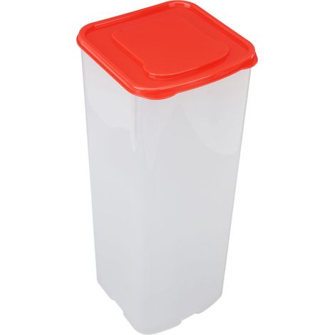 Boîte à pain de conservation grande capacité, hermétique, idéale pour un usage domestique ou professionnel (rouge). (1/5)