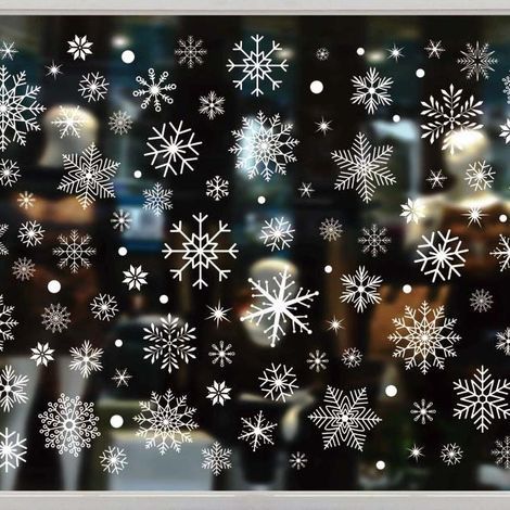 Weihnachtsdekoration, Weihnachtsaufkleber, Weihnachtsfensterdekoration – Fensteraufkleber, Weihnachtsdekoration, Schneeflocken (1/5)