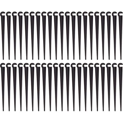 Piquets de Support de Tuyau d'irrigation Support Piquet de Tube Irrigation Goutte à Goutte Plastique Outil de Jardinage,Paquet de 100 (1/5)