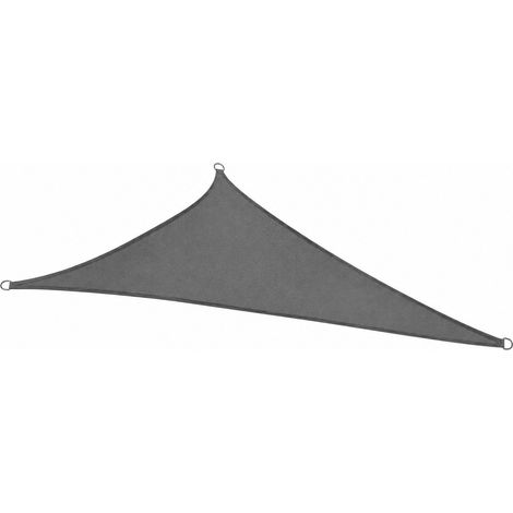 Voile d'ombrage triangulaire grise 2x2x2m, imperméable, résistante aux UV, avec cordes, pour terrasse et jardin (1/5)