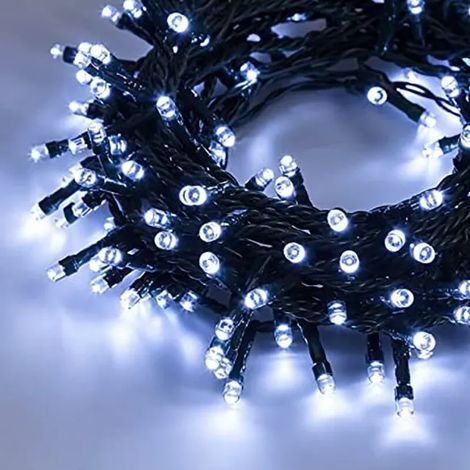 Guirlande lumineuse LED 220V, 18 mètres, 180 ampoules, IP44, 8 fonctions d'éclairage, lumière blanche froide - Modèle SILA (1/4)