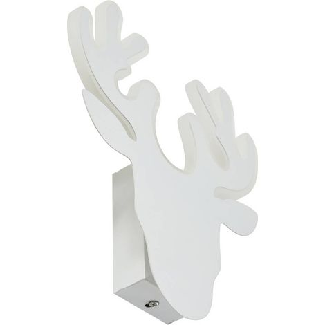 Lindby Lámpara de pared LED 'Hirvi' en Blanco Metal