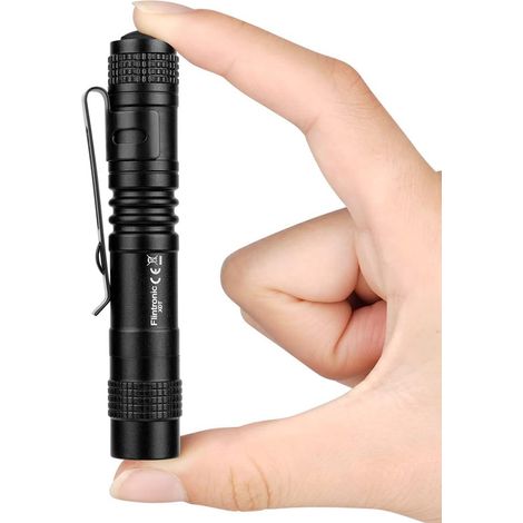 Mini Lampe de Poche LED, 9cm Aluminium Lampe Torche Led avec Clip, 200 lumens stylo Lampe de Poche Portable Étanche Torche pour Bricolage, Travail, 1AAA Piles (Non Incluses)